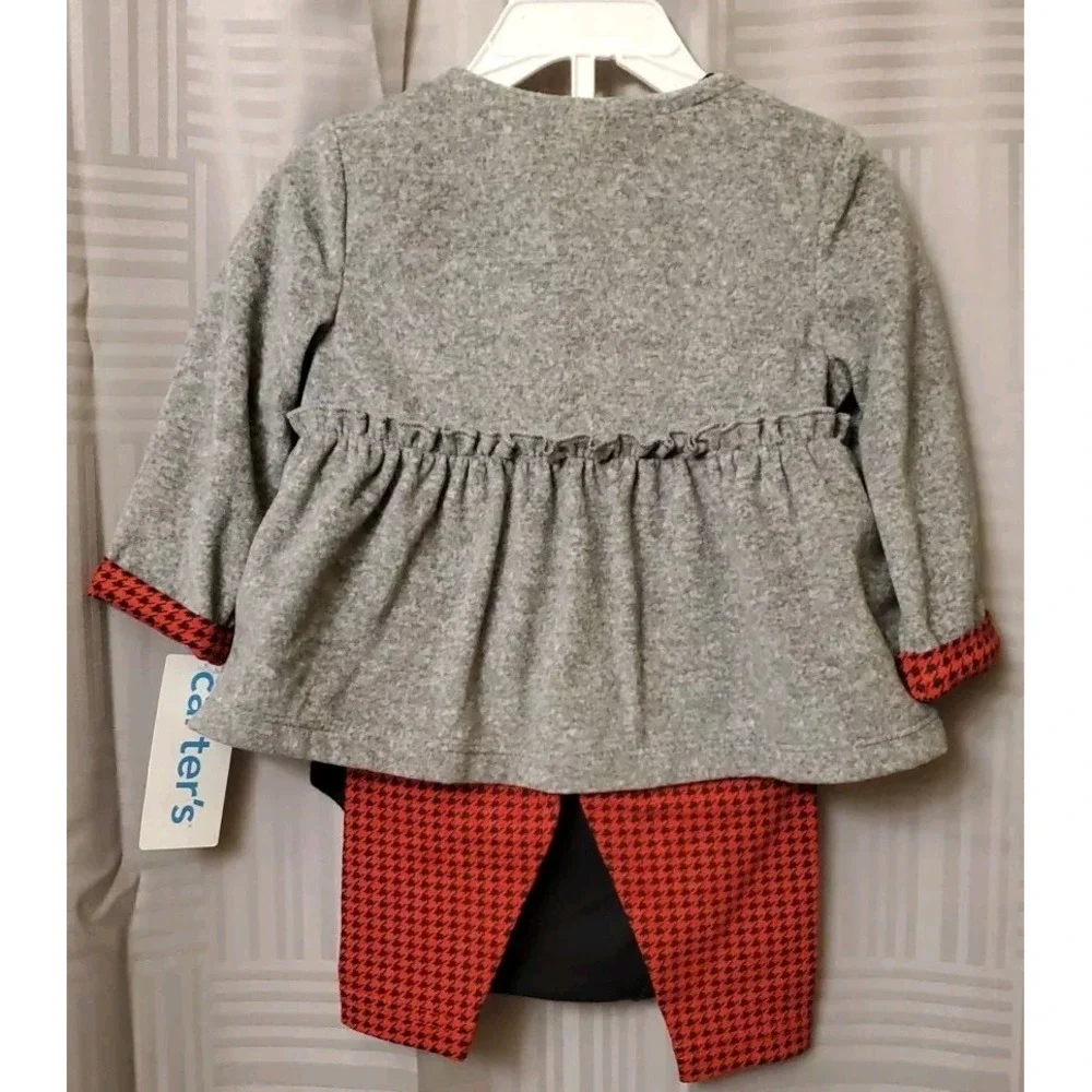 NWT Carters Baby Girl 3 Piece Set With Jacket,‎ One Piece And Pants Size 6M